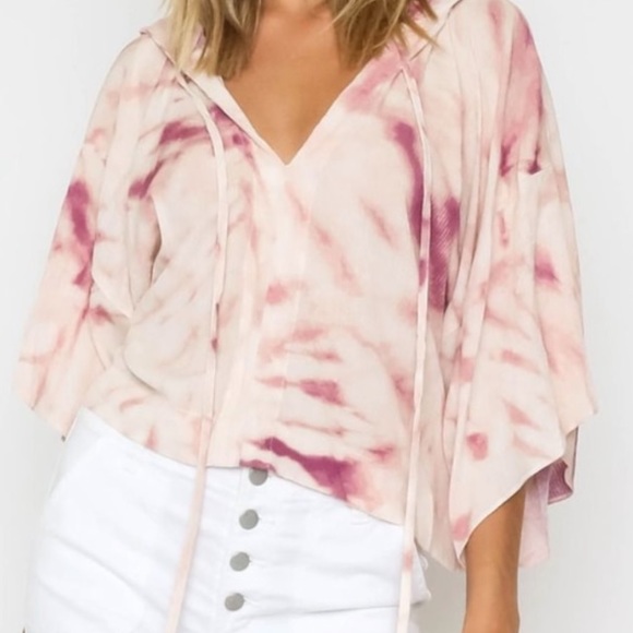 Raspberry Tie Dye Hooded Top NWTGS - Picture 2 of 7